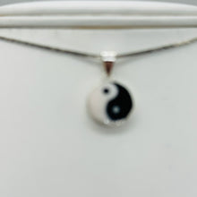 Load image into Gallery viewer, Ying Yang Sterling Silver Round Pendant | 7/8&quot; Long | Black, White | 1 Pendant |
