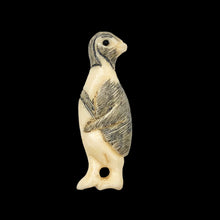 Load image into Gallery viewer, Waterbuffalo Bone Tuxedo Penguin | 32x11x6.5mm | Cream/Black | 1 Bead

