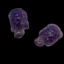 Load image into Gallery viewer, Charming 2 Carved Amethyst Turtle Beads
