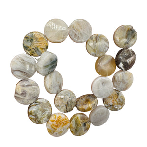 3 Beads of Window Pane Agate 20mm Coin 9200