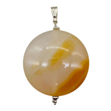 Load image into Gallery viewer, Natural Golden Mookaite Coin w/ Sterling Silver Pendant | 39mm | 2. 1/4&quot; Long |
