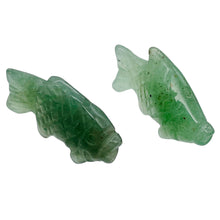 Load image into Gallery viewer, Swimmin&#39; 2 Carved Aventurine Fish Koi Carp Beads | 23x11x8mm | Green
