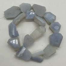 Load image into Gallery viewer, Drusy Blue Chalcedony 136g Quadrilateral Strand | 31x20 to 21x17mm| Blue, White|
