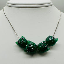Load image into Gallery viewer, Kitty Cat Ceramic Round Beads | 15mm | Juniper Green | 4 Beads |
