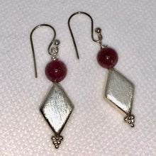 Load image into Gallery viewer, Pink Sapphire &amp; Hill Tribe Silver Earrings 310698
