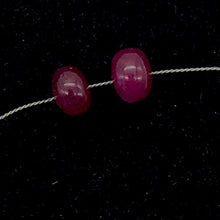 Load image into Gallery viewer, 2 Gemmy Natural Ruby 5.25x3.5mm Smooth Roundel Beads | 2.5 carats|
