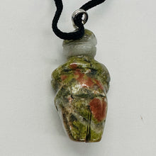 Load image into Gallery viewer, Unakite Stone Goddess of Willendorf Pendant Necklace | 3/4&#39; Long | Green, Pink |
