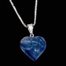Load image into Gallery viewer, Aventurine Heart with Sterling Silver 18&quot; Box Necklace | 7/8&quot; Long | Blue |
