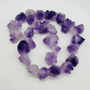Amethyst Crystals Natural Strand | 29x27x15 to 18x17x12mm | Purple | 26 Beads |
