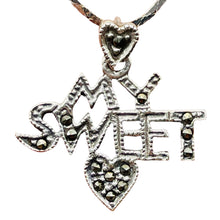 Load image into Gallery viewer, My Sweet Heart Marcasite Sterling Silver Pendant | 1&quot; Long | Silver | 1 Pendant|

