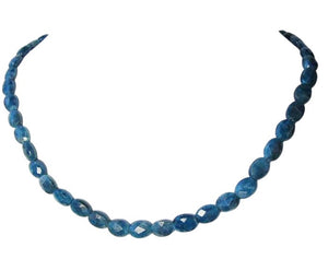 Blue Apatite 8x6mm Faceted Oval Bead Strand 110498A