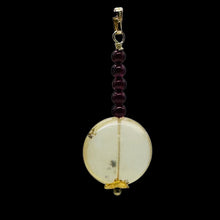 Load image into Gallery viewer, Gemmy Peruvian Opal w/Garnet Sterling Silver Pendant | Clear, Red |1 1/4&quot; Long |
