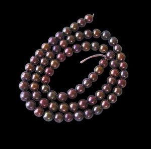 5-6mm Harvest Berry Cocoa FW Pearls Strand 109938