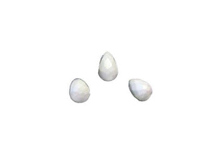 Simply Elegant Natural White Agate Briolette 12x8mm Bead Strand 108985