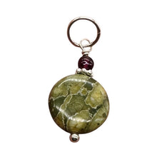Load image into Gallery viewer, Raintree Rhyolite Jasper Sterling Silver Pendant | 1&quot; Long | Green, Pink |
