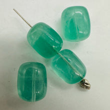Load image into Gallery viewer, Natural Seafoam Green Fluorite Beads 4pc 19x14mm Blue Purple China
