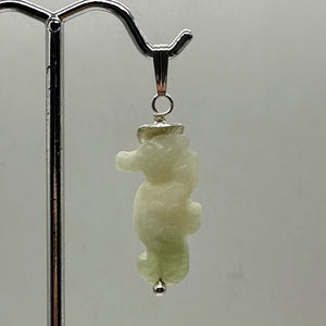 Serpentine Seahorse Sterling Silver Pendant | Green | 1 1/4" Long | 1 Pendant |