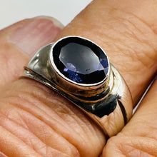 Load image into Gallery viewer, Lavender Iolite Oval Sterling Silver Ring Size 7.75 Gemstone Jewelry Making
