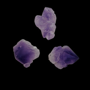 Amethyst Natural Crystals Parcel | 23x16x13 to 19x15x12mm | Purple | 3 Beads |