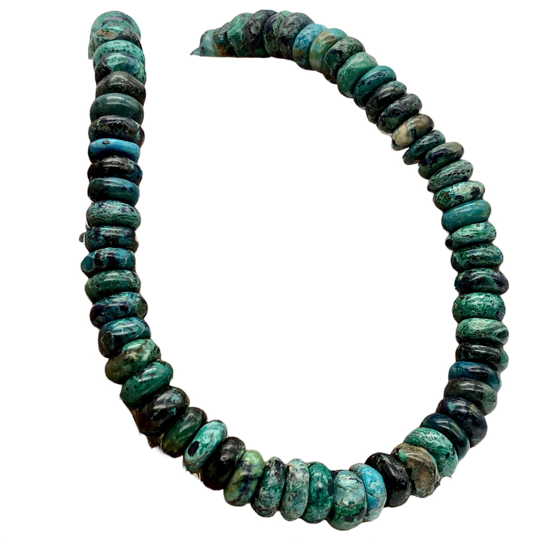 Gorgeous Blue Green Gemstone Beads Rondelle 16 inch strand of Chrysoprase 8x4mm
