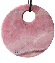 Load image into Gallery viewer, Natural Lacy Pink Rhodochrosite 50mm Pi Circle Pendant
