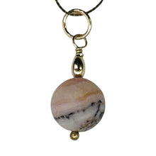 Load image into Gallery viewer, Pink Peruvian Opal Matte Finish Drop Bead Pendant | Pink | 1&quot; Long |
