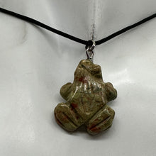 Load image into Gallery viewer, Unakite Stone Frog Pendant Necklace |1 1/4&quot; Long | Green, Pink | 1 Pendant |
