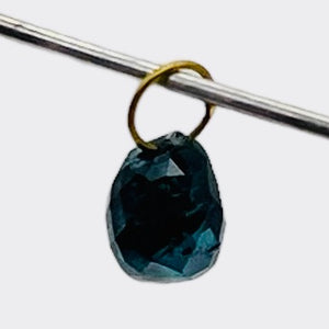 Diamond .35ct Briolette 14K Pendant | 4x3x3mm | Blue | 1 Pendant Bead |