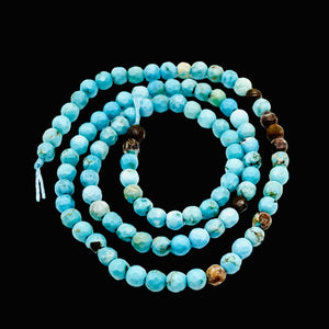 Turquoise Faceted Beads 16 Inch Strand | Round | 4mm | Blue | 100 Beads |
