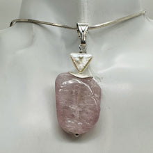 Load image into Gallery viewer, Kunzite and Triangle Pearl Sterling Silver Pendant | 2&quot; Long | Pink | 1 Pendant|
