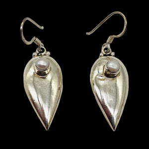 Fresh Water Pearl Sterling Silver Drop Earrings | 1 3/4" Long |