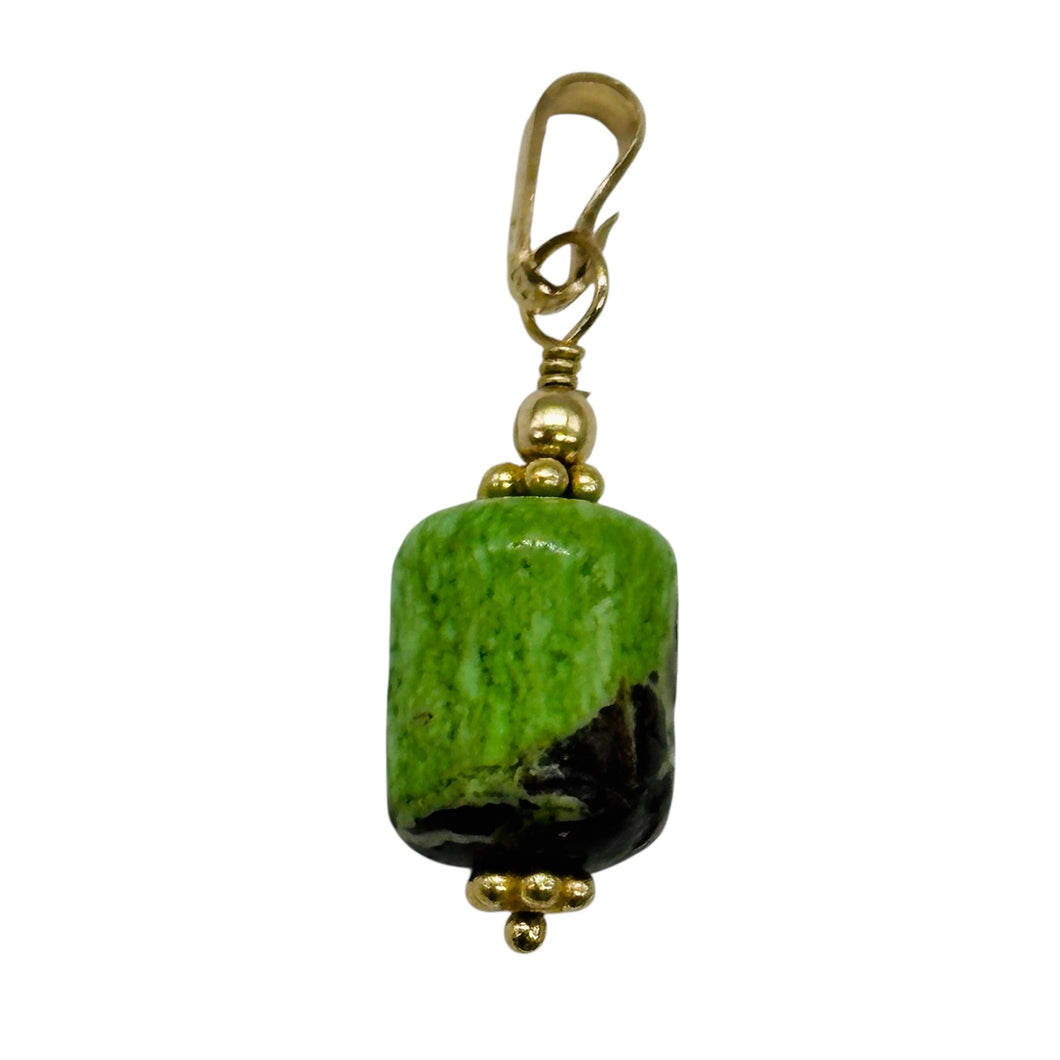 Gaspeite AAA 14K Gold Filled Pendant | 3/4