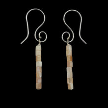 Load image into Gallery viewer, Pink Mother of Pearl Sterling Silver Earrings with Spiral Hook | 1 3/4" Long |
