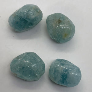 Aquamarine Smooth Nugget Bead Parcel | 22x17x13 - 19x14x14mm | Blue | 4 Beads |