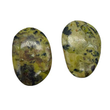 Load image into Gallery viewer, Turquoise Faustite Oval Beads| 33x22x6mm | Chartreuse, Black | 2 Beads |
