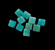 Load image into Gallery viewer, 10 Natural Russian Amazonite Diagonal Cube Beads 7396

