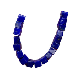 17 Indigo Lapis 4x4x4mm Cube Focal Beads 008881