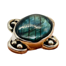 Load image into Gallery viewer, Labradorite Sterling Silver Oval Gemstone Ring | Size 5 | Blue Green | 1 Ring |
