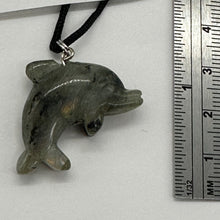 Load image into Gallery viewer, Labradorite Stone Dolphin Pendant Necklace| 3/4&quot; Long | Green, Rainbow |
