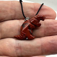 Load image into Gallery viewer, Red Jasper Tyrannosaurus Rex Dinosaur Pendant Necklace | 3/4&quot; Long | Red |
