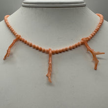 Load image into Gallery viewer, AAA Natural Salmon Branch Coral &amp; Sterling Silver 18 inch Necklace 202600
