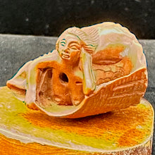 Load image into Gallery viewer, Mermaid in a Nautilus Shell Signed Netsuke Bead | 25x21x14mm | Brown

