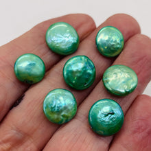 Load image into Gallery viewer, Green Wave 12 to 13mm Freshwater Coin Pearl 8 inch Strand 9442HS
