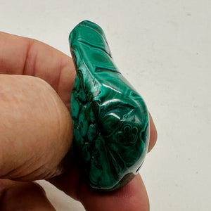Malachite 46g Polished Gemstone FreeForm Worry Stone| 42x9mm| Green| 1 Specimen|