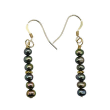 Load image into Gallery viewer, Coppery Rainbow Platinum Freshwater Pearl 14K Gold Filled Earrings 4mm 1.5"
