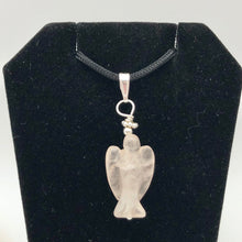 Load image into Gallery viewer, Rose Quartz Angel Pendant Necklace | Semi Precious Stone Jewelry|Silver Pendant
