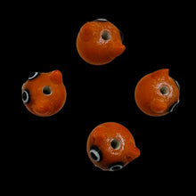 Load image into Gallery viewer, Kitty Cat Ceramic Round Beads | 15mm | Orange | 4 Beads |
