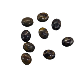 Rare 9 Chocolate Jasper 10x8mm Oval Coin Beads 009157