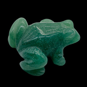 Hand-Carved Sitting Frog | 1 Figurine | | 40x37x18mm | Green