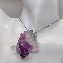 Load image into Gallery viewer, Fluorite Carved Dragon Figurine or Pendant Bead | 40x50x16mm | Purple Green | 1

